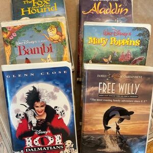 Great XMAS Gift for the Disney & Family VHS Collection selling all 6 VHS video